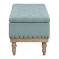 thumbnail image 5 of Landis Storage Bench in Sea Blue Fabric and Brushed Legs, 5 of 12