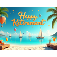 thumbnail image 4 of Beach Themed Happy Retirement Banner with Sailing Boats Balloons and Stars Party Decoration Backdrop for Retirement Parties Photo Shoots and Celebration Events, 4 of 7