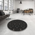 thumbnail image 3 of Ahgly Company Indoor Round Patterned Black PAT3613X Area Rugs, 8' Round, 3 of 6