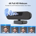thumbnail image 2 of Vizolink 4K Webcam with 4 Noise-canceling, Privacy Cover and Tripod for PC, Laptop, Mac, Autofocus, 85° FOV, Auto Light Correction, USB Web Cam, Conference Streaming Gaming, 2 of 8