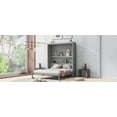 thumbnail image 3 of Queen Size Murphy Bed Wall Bed with Shelves, Gray, 3 of 9