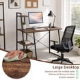 thumbnail image 6 of 39.5" Computer Desk with Shelves and 3-Tier Storage Bookshelf, Laptop PC Work Table Writing Desk for Small Spaces, Brown, 6 of 9