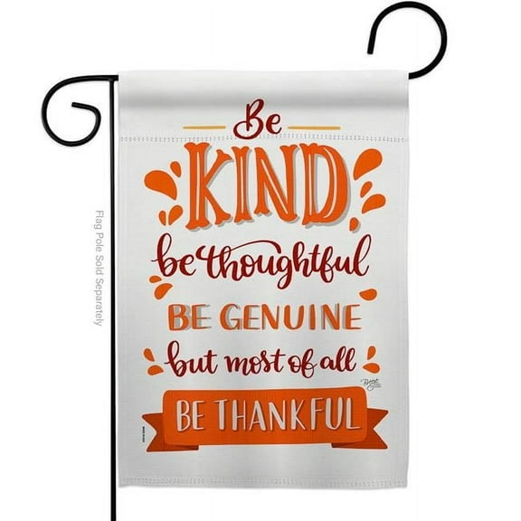 Breeze Decor G163089-BO Be Thanksful Garden Flag Fall Thanksgiving 13 x 18.5 in. Double-Sided Decorative Vertical Flags for House Decoration Banner Yard Gift