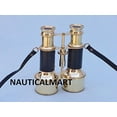 thumbnail image 1 of Nautical Captain's Solid Brass Binoculars Leather Case 6", 1 of 3