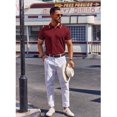 thumbnail image 5 of COOFANDY Mens Knit Polo Golf Shirt Classic Short Sleeve Summer Textured Shirt Regular Fit, 5 of 6
