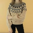 thumbnail image 2 of Bovemsi Womens Sweaters Cozy Women's Retro Art Printed Comfortable Casual Knitted Round Neck Pullover Business Casual Sweaters, 2 of 4