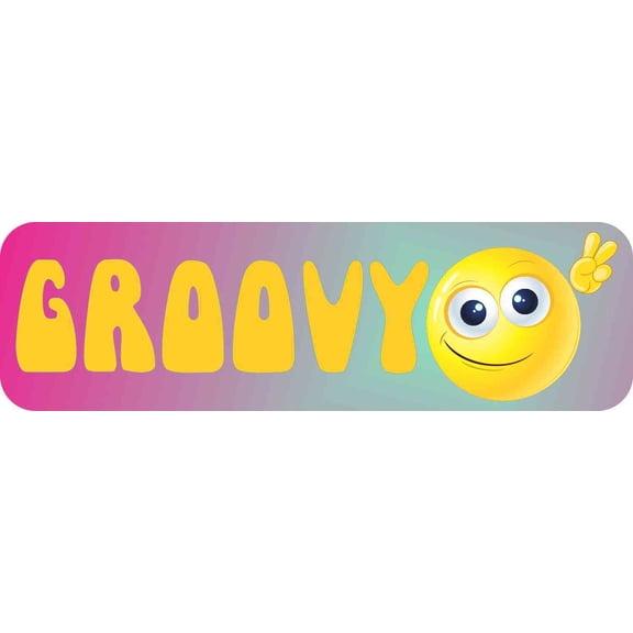 10in x 3in Groovy Bumper Sticker