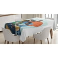 thumbnail image 1 of Ambesonne Family Tablecloth Rectangular Table Cover, Cozy Scene Parents Cartoon, 52"x70", Pale Blue and Multicolor, 1 of 4
