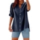 thumbnail image 1 of Camisa informal con botones para mujer para el día a día: top ligero de verano con diseño versátil, color liso y fácil cuidado., 1 of 4