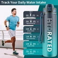 thumbnail image 2 of Botella de agua QLUR Motivational con pajita de 1 litro para gimnasio, 2 of 8