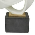 thumbnail image 5 of 11" x 17" White Polystone Ribbon Line Abstract Sculpture with Black Base, by DecMode, 5 of 8