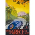 thumbnail image 2 of French Travel Poster Shows An Automobile Driving Along A Road In Greece History (24 x 36), 2 of 2