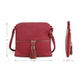 thumbnail image 7 of Deluxity Lightweight Medium Lady Crossbody Bag with Tassel-Red, 7 of 7