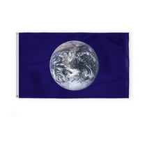 AGAS Clean Earth Day Flag - 3x5 ft Nylon with Stitched Edges and Brass Grommets - International Planet Earth Flag