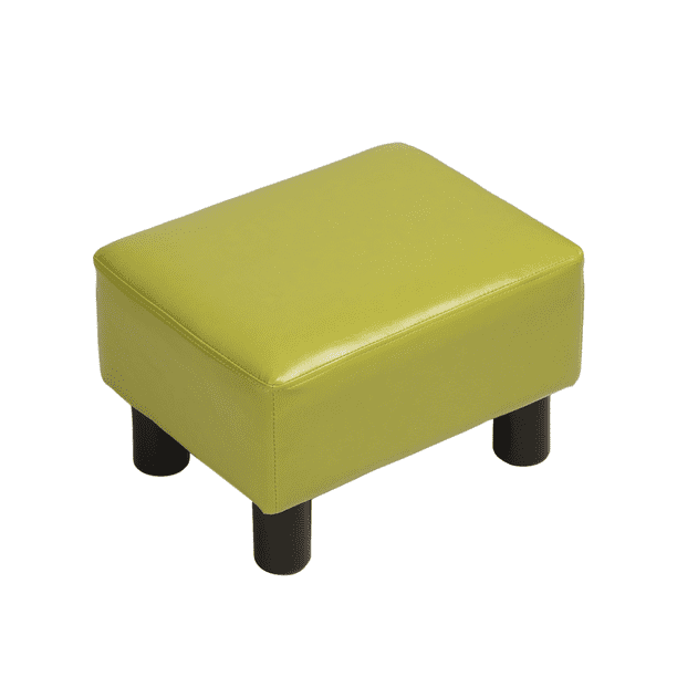 Small Ottoman Footrest PU Leather Footstool Rectangular Seat Stool