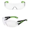 thumbnail image 3 of Gafas de seguridad con lentes envolventes transparentes resistentes a los arañazos y empuñaduras antideslizantes, marcos ajustables en negro y verde, 3 of 3