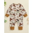 thumbnail image 4 of Suealasg Western Baby Girls Fall Full Length Jumpsuit 3 6 12 Months Infant Girls Long Sleeve Horse Print Romper Bodysuits Newborn Autumn Country Coming Home Clothes, 4 of 8