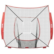 7x7 ft Baseball Softball Practice Net, Portable Baseball Training Net for Hitting Batting Catching Pitching, Backstop Baseball Equipment Training Aids with Strike Zone Default