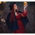 thumbnail image 3 of Short Renaissance Cloak, Velvet Capelet Lined in Satin, Unisex, Medieval, 3 of 5