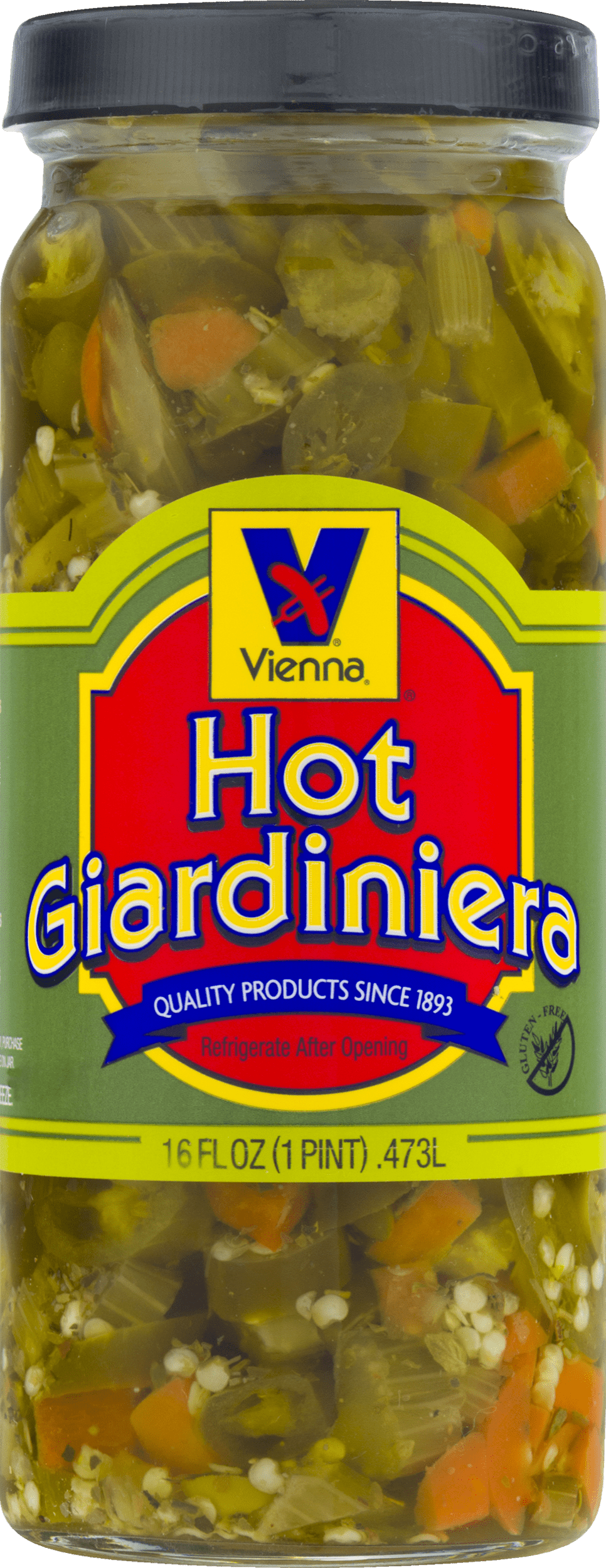 Vienna Beef, Hot Giardiniera, 16 oz,  Jarred Vegetables, Shelf-Stable