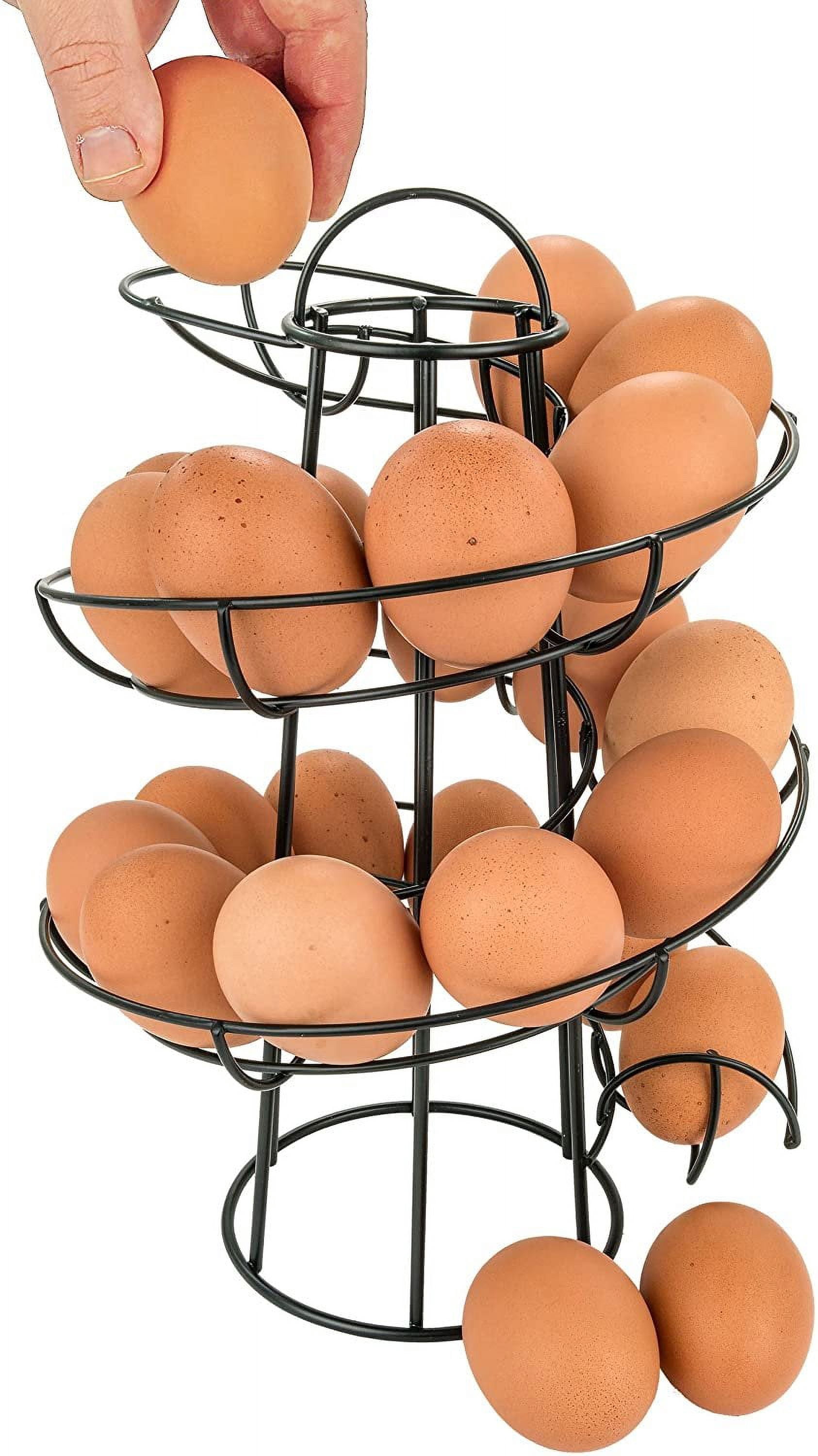 Egg Skelter Deluxe Modern Spiraling Dispenser Rack, Black