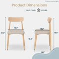 thumbnail image 2 of GVN Linen Fabric Upholstered Modern Dining Chair Set of 2 with Padded Seat Curved Backrest for Kitchen Dining Room Living Room Furniture, Oak, 2 of 8