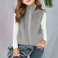 thumbnail image 2 of Otqutp Kids Fuzzy Plush Vest Lightweight Sleeveless Sherpa Fleece Plush Waistcoat Girls Cute Faux Furry Outerwear Jacket, 2 of 6