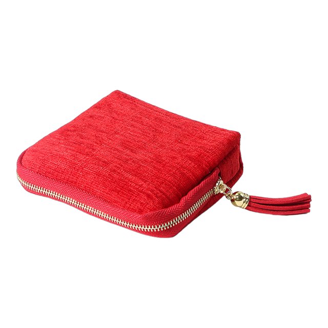 Visland Small Travel Jewelry Case 5 Compartments Portable Mini Jewelry Box with Tassel Zipper Soft Velvet Organizer Pouch for Rings Bracelets Bangles Cards