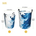 thumbnail image 3 of Picia Blue White Fluid Art Pattern Large Laundry Basket, Waterproof, Freestanding Laundry Hamper, Collapsible Tall Clothes Hamper with Extended Handles-Medium, 3 of 6