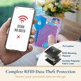 thumbnail image 4 of ComfiTime Slim Men’s Wallet - RFID Minimalist Wallet for Men & Women, Small Thin Leather Wallet with ID Window, Credit Card Holder Front Pocket Wallet, Travel Accessories & Gift Box, Glitter Purple, 4 of 11