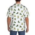 thumbnail image 5 of Naloa Cute Avocado Yoga Men's Loose Fit Cuban Collar Short-Sleeve Shirt with Button-down and Chest Pocket for Everyday Wear Outings - Large, 5 of 7