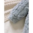 thumbnail image 6 of Mikrdoo 12 Months Baby Boy Cute Romper Fluffy Warm Hooded Playsuits 18 Months Baby Boys Diamond Check Coral Velvet One Piece Casual Bodysuits Gray, 6 of 8