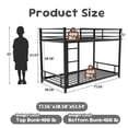 thumbnail image 2 of Alvantor Metal Bunk Bed Twin over Twin for Kids Adults, Low Bunk Bed with Guardrails and Ladder for Bedroom Black, 2 of 8
