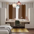 thumbnail image 5 of Brown White Stripe Kitchen Curtains 84 Inch Length, Modern Rustic Vertical Striped Grommet Top Bedroom Living Room Curtains, Light Filtering Cafe Curtain Drapes 2 Panels Set 104''x84'', 5 of 9