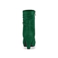 thumbnail image 2 of BLISSFUL STEP Women's Ankle Boots Faux Suede Chunky Heel Side Zipper Slouch Shaft Boots Emerald Green 9.5, 2 of 7