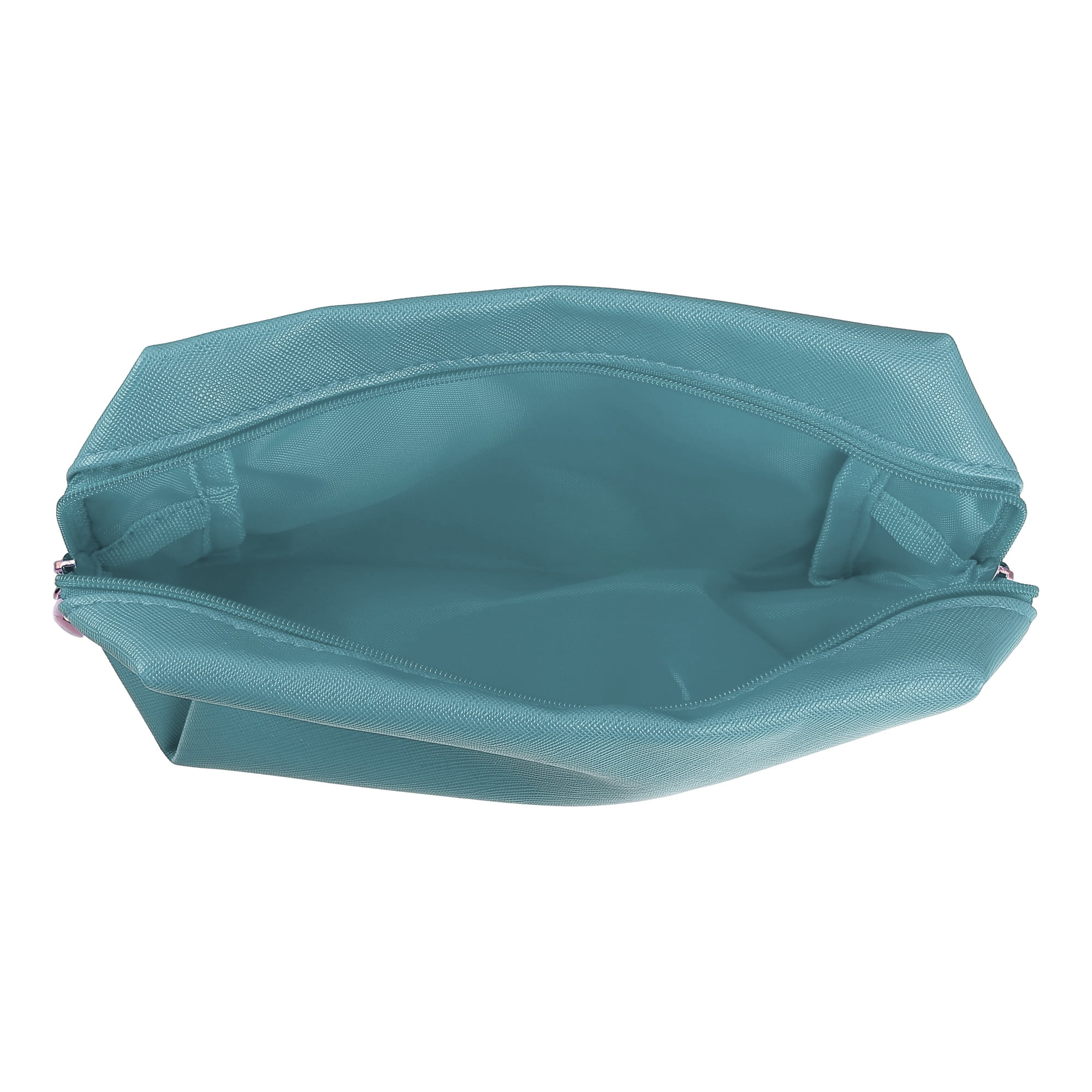 Unique Bargains Floral Makeup Bag Zipper Flower Cosmetic Pouch Blue