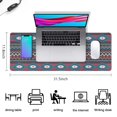 thumbnail image 5 of Long Mouse Pads for Desk,Blue Geometric and Striped Pattern Desk Mats on Top Of Desks, Desk Mouse Pad Extra Large with 3mm Non-Slip Base and Stitched Edge for Gaming,Office,Work,Home 31.5"x11.8", 5 of 6
