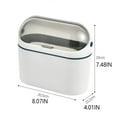 thumbnail image 5 of Mini Trash Can with Lid Mountable Tiny Rectangular Waste Basket Wall-mounted Storage Bucket Countertop Household Bathroom Dark Blue, 5 of 10