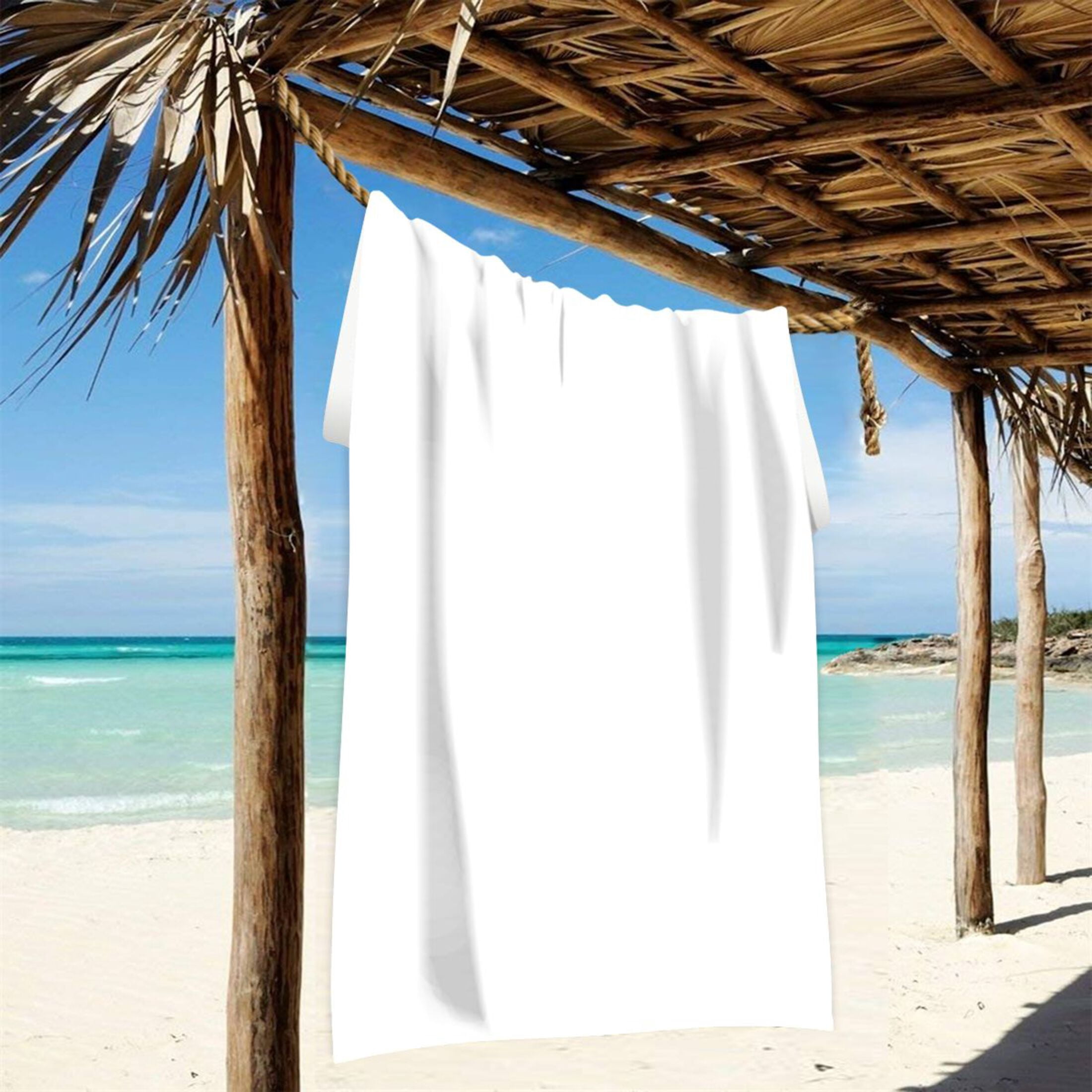 Oversized Beach Towel Extra Large Absorbent Microfiber Bath Towels Soft Quick Drying White 74"x37"