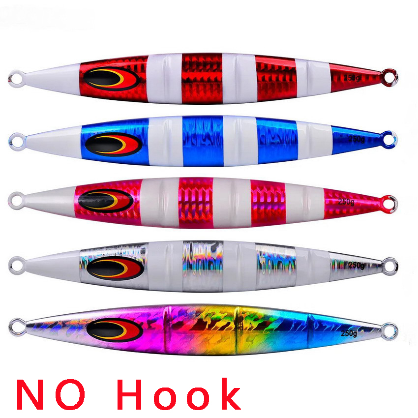 5PC Slow Rolling Tippfish Deep Sea Boat Fishing Glow-in-the-dark Road Bait 30-200g Sea Fishing Bait Fast Sinking Road Iron Plate