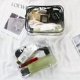 thumbnail image 3 of chengjian Waterproof PVC Cosmetic Makeup Bag with Zipper, Black, 6 Piece, 3 of 7