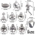 thumbnail image 5 of Ball Games Sports Charms, 30 Pieces Mixed Alloy Sport Theme Baseball Football Basketball Craft Charms Pendants Jewelry Findings Making Accessory for DIY Necklace Bracelet Earring - 10 Styles, 5 of 8