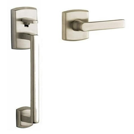 Baldwin Hardware Soho Lever - Baldwin 85386056ACLH Lifetime Satin Nickel Soho Sectional Entry Left Handed Handle Set Kit with Interior Soho Lever