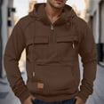 thumbnail image 1 of MHFRRA Sudadera con Capucha Informal, Chaqueta Cálida con Forro y Bolsillo Frontal para Uso Diario Al Aire Libre, Otoño E Invierno Café, 1 of 6