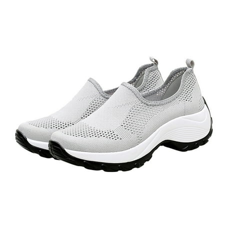 1 Pair of Woman Shoes Outdoor Hiking Shoes Fashion Running Shoes (Gray)