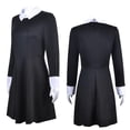 thumbnail image 2 of Girls Kids Wednesday Dress With Wig Adult Long Sleeve Wednesday Addams Family Cosplay Costume Carnival Party Dress Up Outfit zhangyuxiang LED, 2 of 2