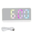thumbnail image 1 of Reloj despertador digital NikouMX LED blanco pantalla grande electrónico escritorio, 1 of 8