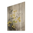 thumbnail image 2 of Designart "Yellow Grey Herb Garden Serene Botany" Floral Print on Natural Pine Wood, 2 of 5