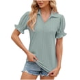 thumbnail image 3 of Womens Fashion Summer Tops 2025 Plus Size Print Tops Short Sleeve Out Blouse Funny Round Neck T-Shirt Tops, 3 of 4