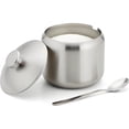 thumbnail image 3 of Stainless Steel Sugar Bowl, with Lid and Spoon, Silver, Round, Geometric Pattern, Durable, Rust Resistant, Dishwasher Safe, Home and Kitchen Storage, 3 of 5